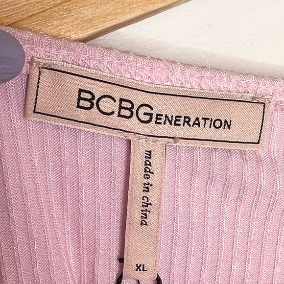 NEW BCBG tie back wrap bodysuit ribbed Lilac bodysuit XL - Picture 7 of 7